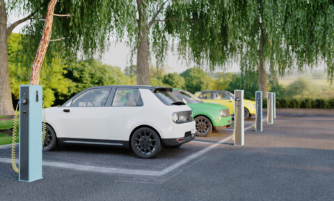 parking avec des bornes de recharge pour véhicules électriques